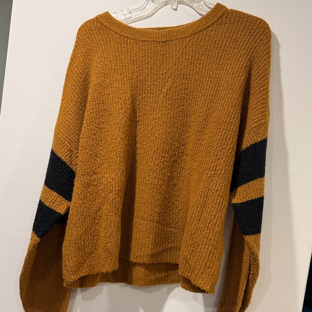 John + Jenn Mustard Sweater with Black Accents